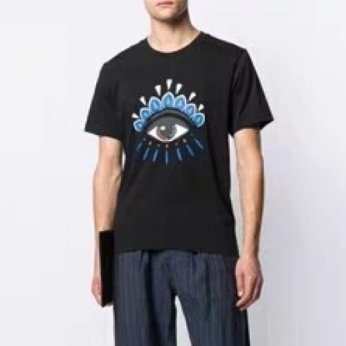 ケンゾーユニセックスタイガーカジュアルコットン半袖Tシャツn0150ブラック