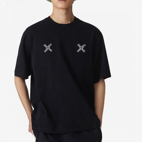 ケンゾーユニセックスタイガーカジュアルコットン半袖Tシャツn0151ブラック