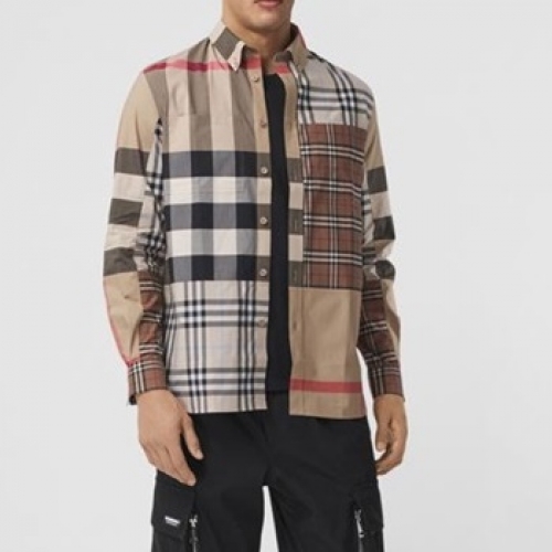 バーバリーメンズヴィンテージベーシックシャツr03874キャメル