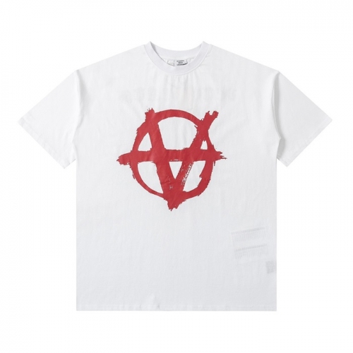 ヴェトモンユニセックスプリントオーバーサイズ半袖Tシャツt0137ホワイト