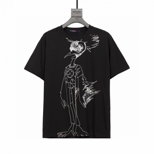 ルイヴィトンユニセックス半袖Tシャツu02895ブラック