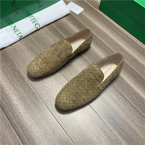 ,S0381ボッテガヴェネタメンズレザーローファー,カーキ