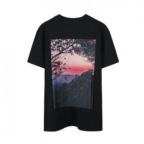 フィアオブゴッドユニセックスミニマルコットン半袖Tシャツa0278ブラック