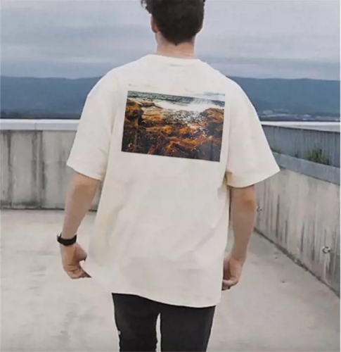 フィアオブゴッドユニセックスミニマルコットン半袖Tシャツa0280ホワイト