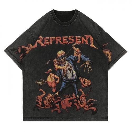 レプレゼントメンズウルフコットン半袖Tシャツp0014ブラック