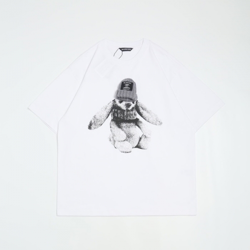 バレンシアガユニセックスコットン半袖Tシャツl01055ホワイト