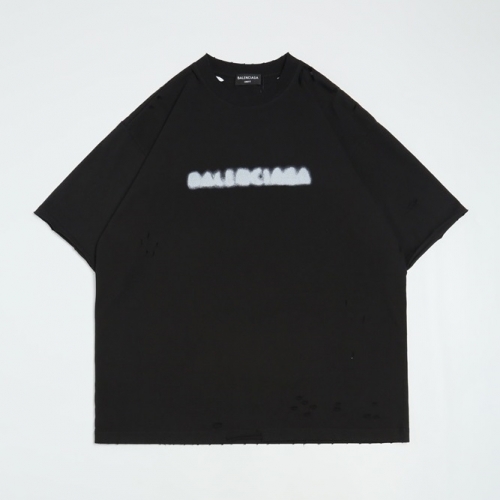 バレンシアガユニセックスコットン半袖Tシャツl01060ブラック