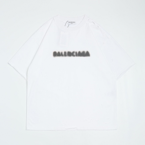 バレンシアガユニセックスコットン半袖Tシャツl01060ホワイト