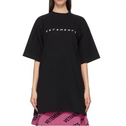 ヴェトモンユニセックスプリントオーバーサイズ半袖Tシャツt0146ブラック