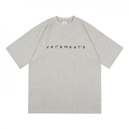 ヴェトモンユニセックスプリントオーバーサイズ半袖Tシャツt0149グレー