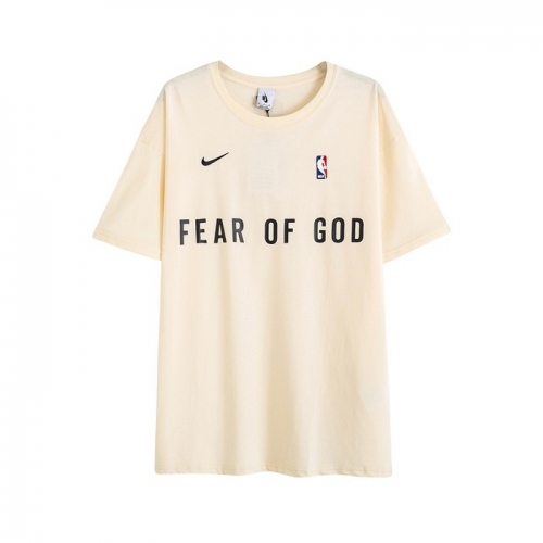 フィアオブゴッドユニセックスミニマルコットン半袖Tシャツa0295ベージュ