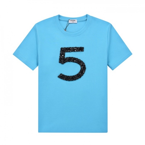 'シャネルユニセックス''コットン半袖Tシャツl0700ブルー