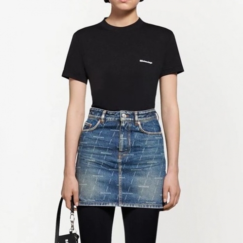 バレンシアガレディースコットンスカートl01069ブルー