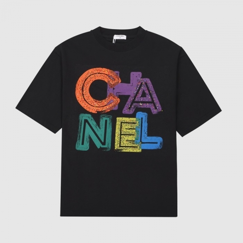 'シャネルユニセックス''コットン半袖Tシャツl0699ブラック