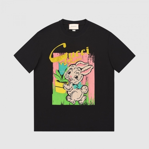 グッチユニセックス半袖Tシャツc03761ブラック