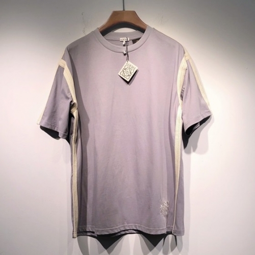 ロエベユニセックススマイル半袖Tシャツe0427グレー