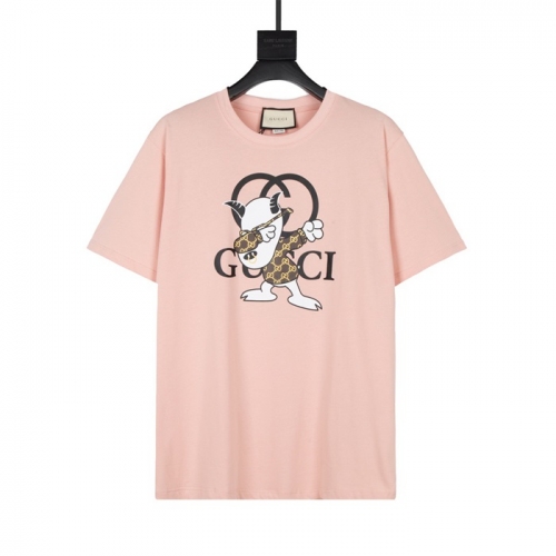 グッチユニセックス半袖Tシャツc03764ピンク