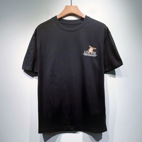 ロエベユニセックススマイル半袖Tシャツe0429ブラック