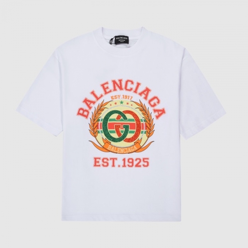 バレンシアガユニセックスコットン半袖Tシャツl01074ホワイト