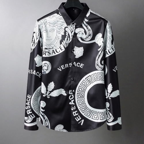 クラシックヴェルサーチェメンズシルケットシャツr0852ブラック