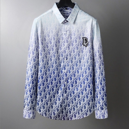 ディオールメンズクラシックシャツo01266ブルー