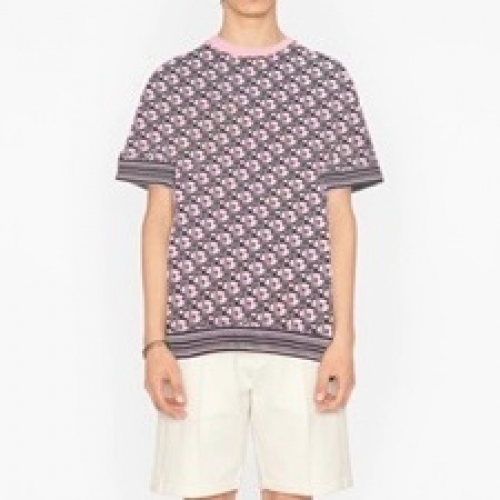 -ディオールユニセックスカジュアルクルーネック半袖Tシャツo01268ピンク