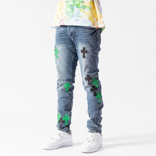 クロムハーツ1メンズカジュアルデニムジーンズr0373ブルー