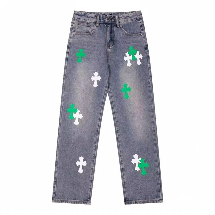 クロムハーツナイロンメンズカジュアルデニムジーンズr0377ブルー