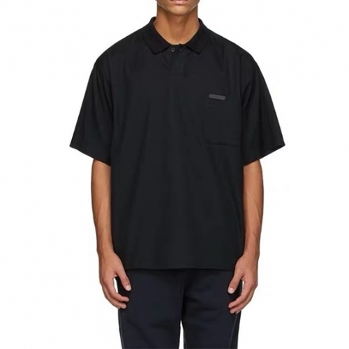 フィアオブゴッドユニセックスミニマルコットン半袖Tシャツa0300ブラック