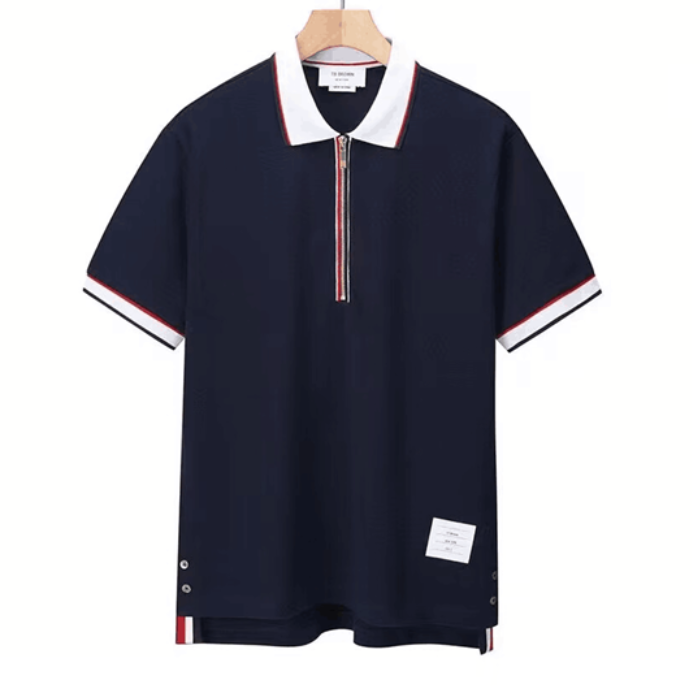 トムブラウンナイロンメンズカジュアル半袖Tシャツm01274ネイビー