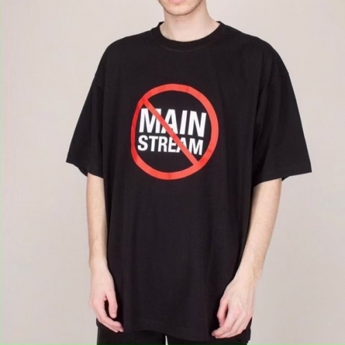 ヴェトモンユニセックスプリントオーバーサイズ半袖Tシャツt0153ブラック