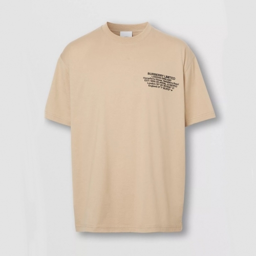 バーバリーユニセックスコットン半袖Tシャツr03997アイボリー