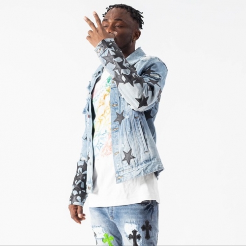 アミリメンズカジュアルデニムジャケット0148ブルー