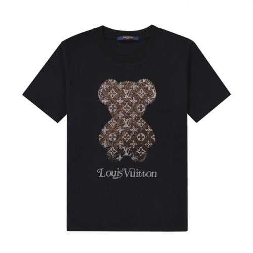 ルイヴィトンユニセックス半袖Tシャツu02985ブラック