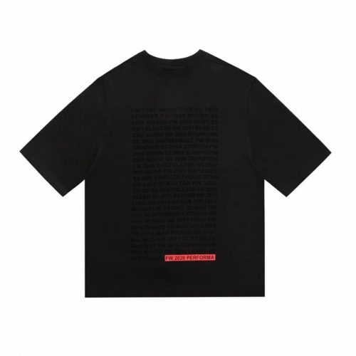 リックオウエンスメンズカジュアル半袖Tシャツc0102ブラック