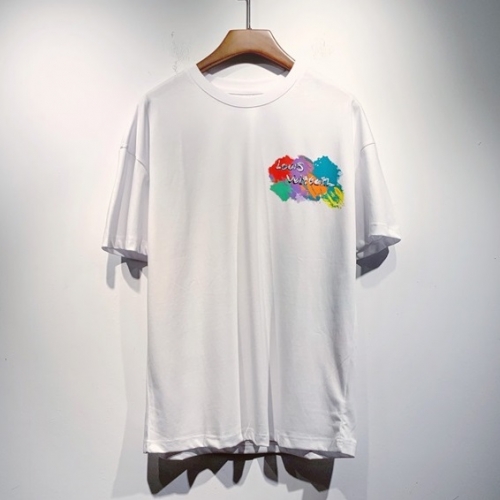 ルイヴィトンユニセックス半袖Tシャツu02996ホワイト