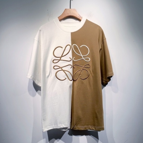 ロエベユニセックススマイル半袖Tシャツe0436ホワイト