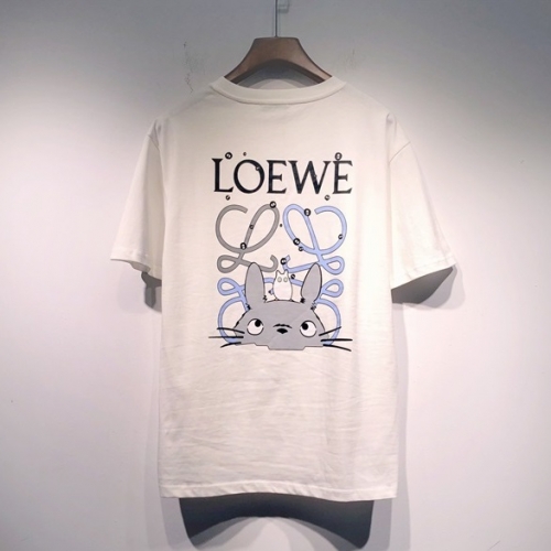 ロエベユニセックススマイル半袖Tシャツe0438ホワイト