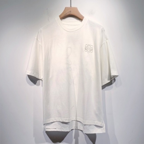 ロエベユニセックススマイル半袖Tシャツe0443ホワイト