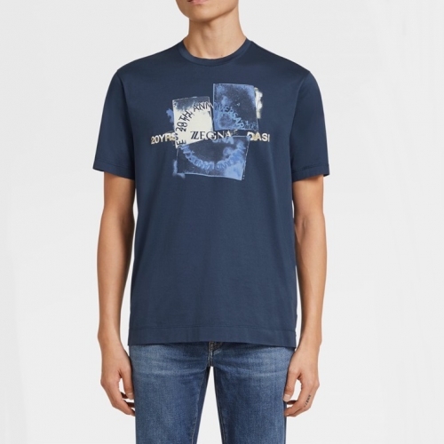 エルメネジルドゼニアエルメネジルドゼニアメンズビジネス半袖Tシャツg0301ブルー