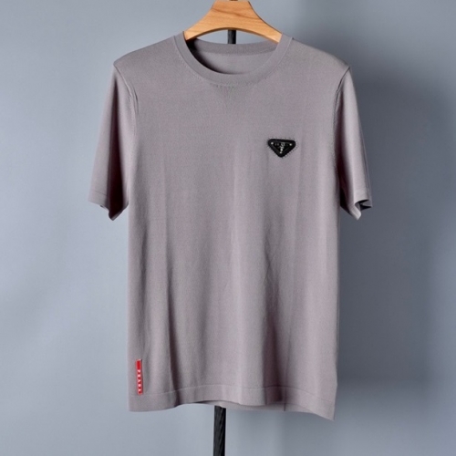 プラダメンズベーシックポロ半袖Tシャツa02304グレー