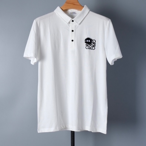 ロエベユニセックススマイル半袖Tシャツe0450ホワイト