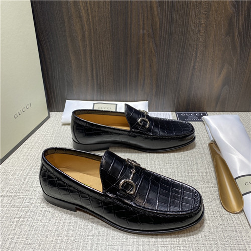 ,S1580グッチメンズレザーローファー,ブラック