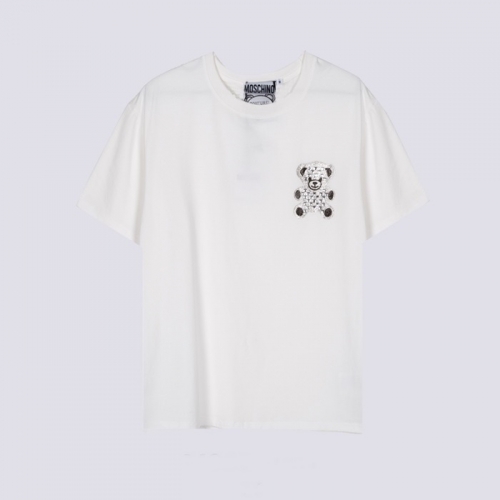 モスキーノユニセックスコットン半袖Tシャツs0169ホワイト