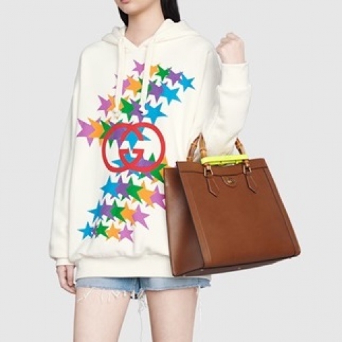 グッチユニセックスカジュアルオーバーサイズコットンフーディc03831アイボリー