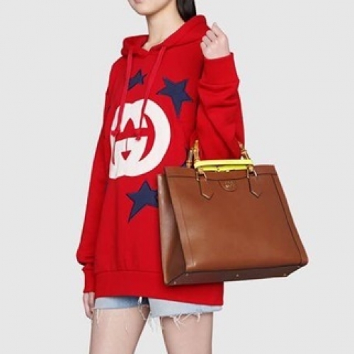 グッチユニセックスカジュアルオーバーサイズコットンフーディc03832レッド