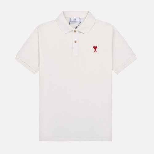 アミユニセックスコットンカジュアル半袖Tシャツ0152ホワイト