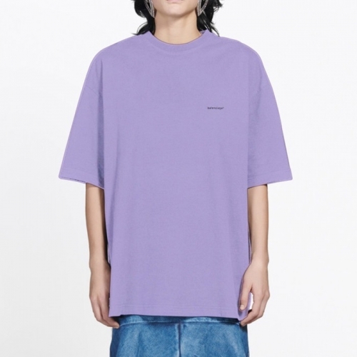 バレンシアガユニセックスコットン半袖Tシャツl01099パープル