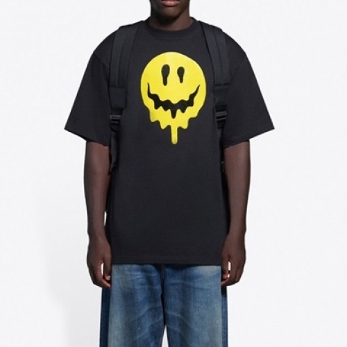 バレンシアガユニセックスコットン半袖Tシャツl01107ブラック