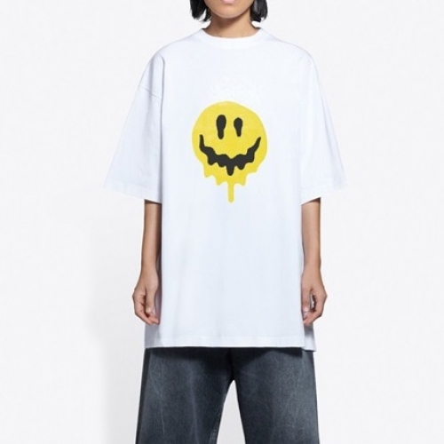 バレンシアガユニセックスコットン半袖Tシャツl01108ホワイト